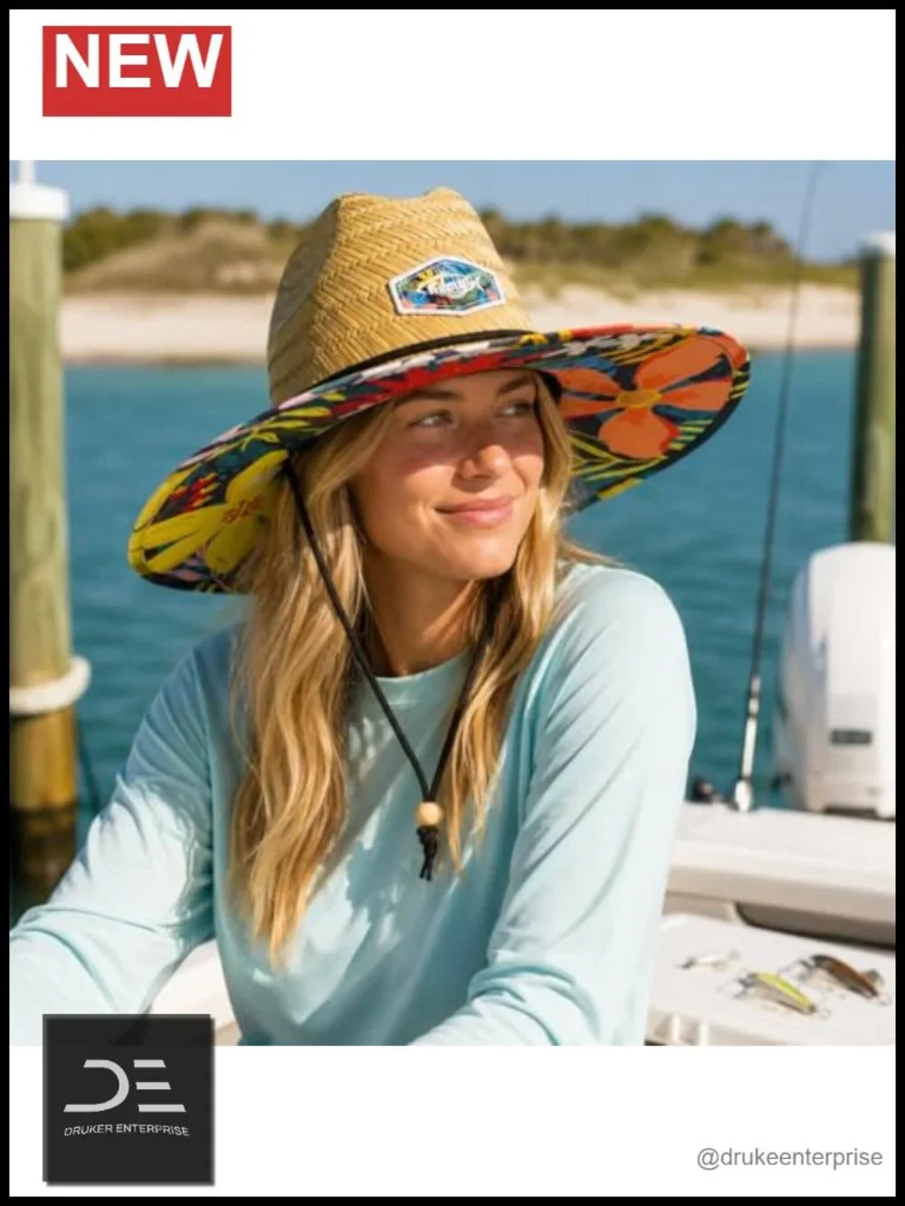 Straw Wide Brim Sun Hat UPF 50+ Unisex Beach Fishing Hat
